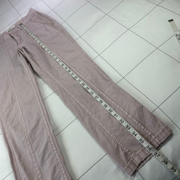 Anthropologie Pants Womens 27 Pink Wanderer Boho Utility Casual Bohemian Cotton - Picture 11 of 12